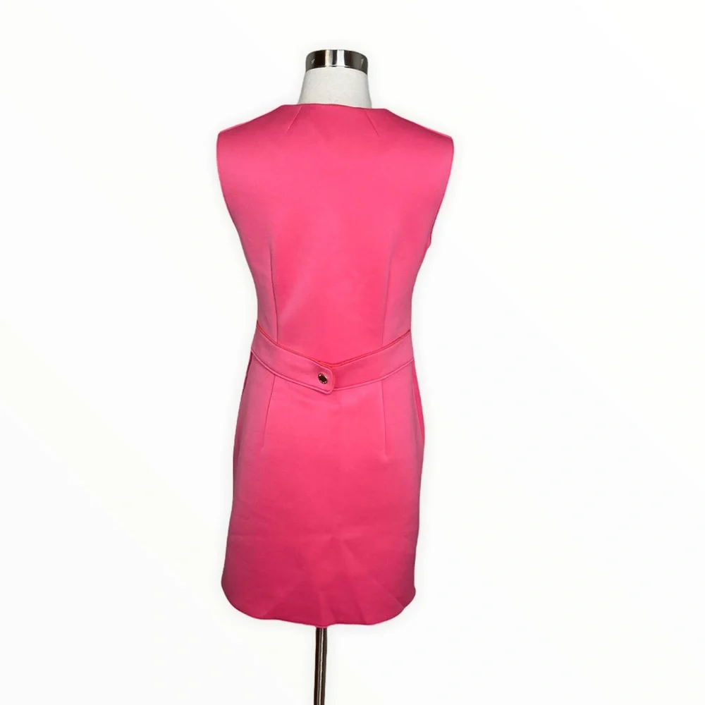 Tory Burch Women’s Sleeveless Scuba Mini Dress with Zipper & Flap Pocket - Picture 3 of 10